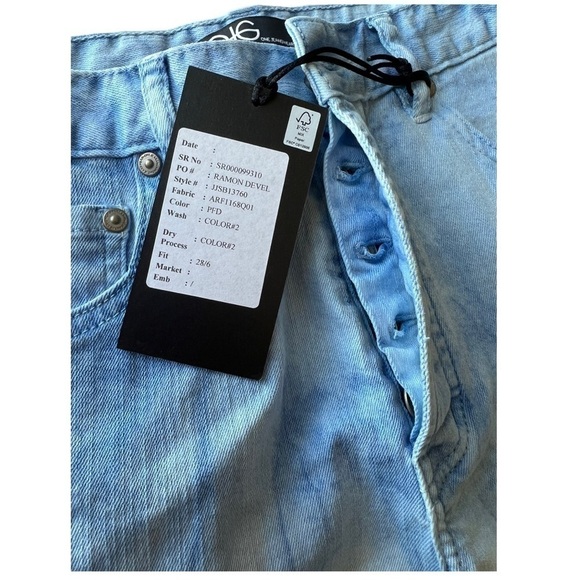 OJG Dip Dye! Mid Length Light Ombré Acid Wash Denim Shorts 5 Pockets Size 28 / 6 - Picture 8 of 9